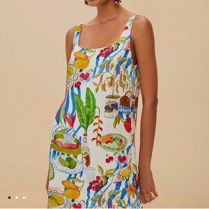 NEW W/ TAG! FARM RIO Off-white Fresh Euroflax Premium Linen Mini Dress - XS